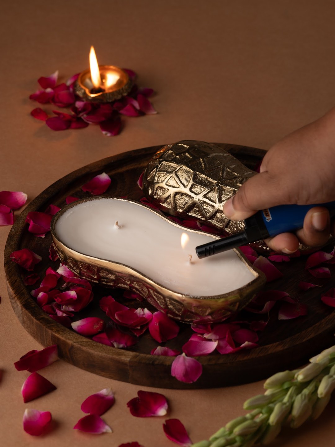 Moongfali — hand-poured Diwali candle by The Scented Palette