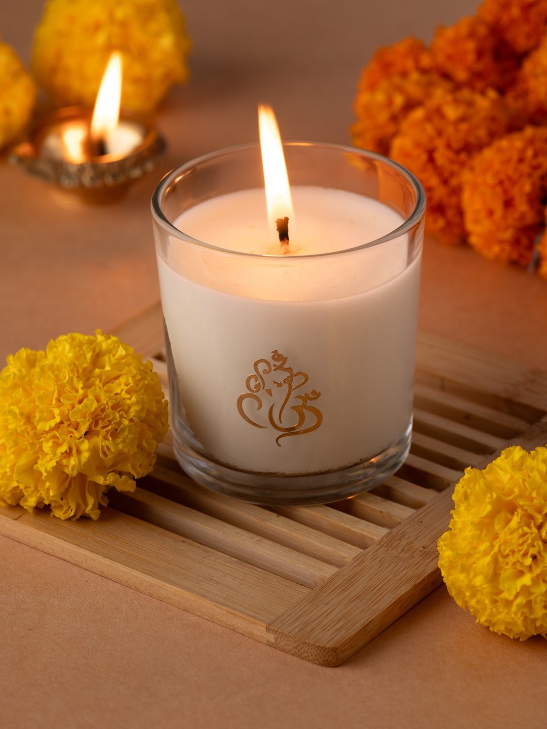 Ganesha – Set of Two Votive Candles — hand-poured Diwali candle by The Scented Palette